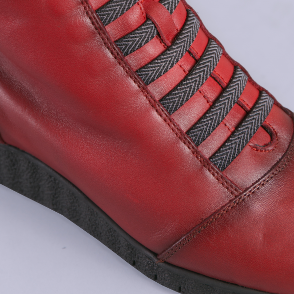 Δερμάτινα παπούτσια  Lova κόκκινα, 4 - Kalapod.gr